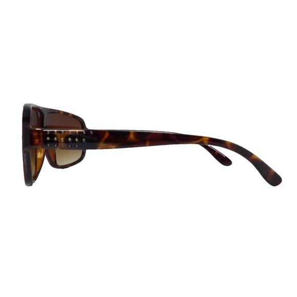 Sunglasses Retro Brown Plastic Studded Tortoise 100 % UV Protection 4 Up - Picture 2 of 9